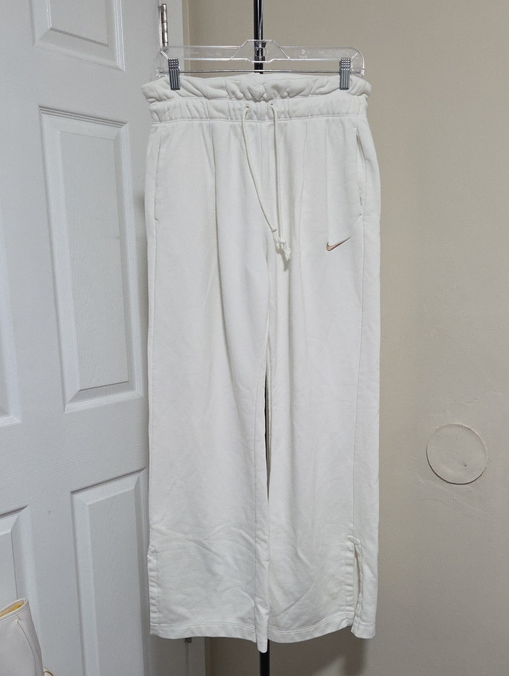 Nike Cream Drawstring Joggers with Subtle Swoosh